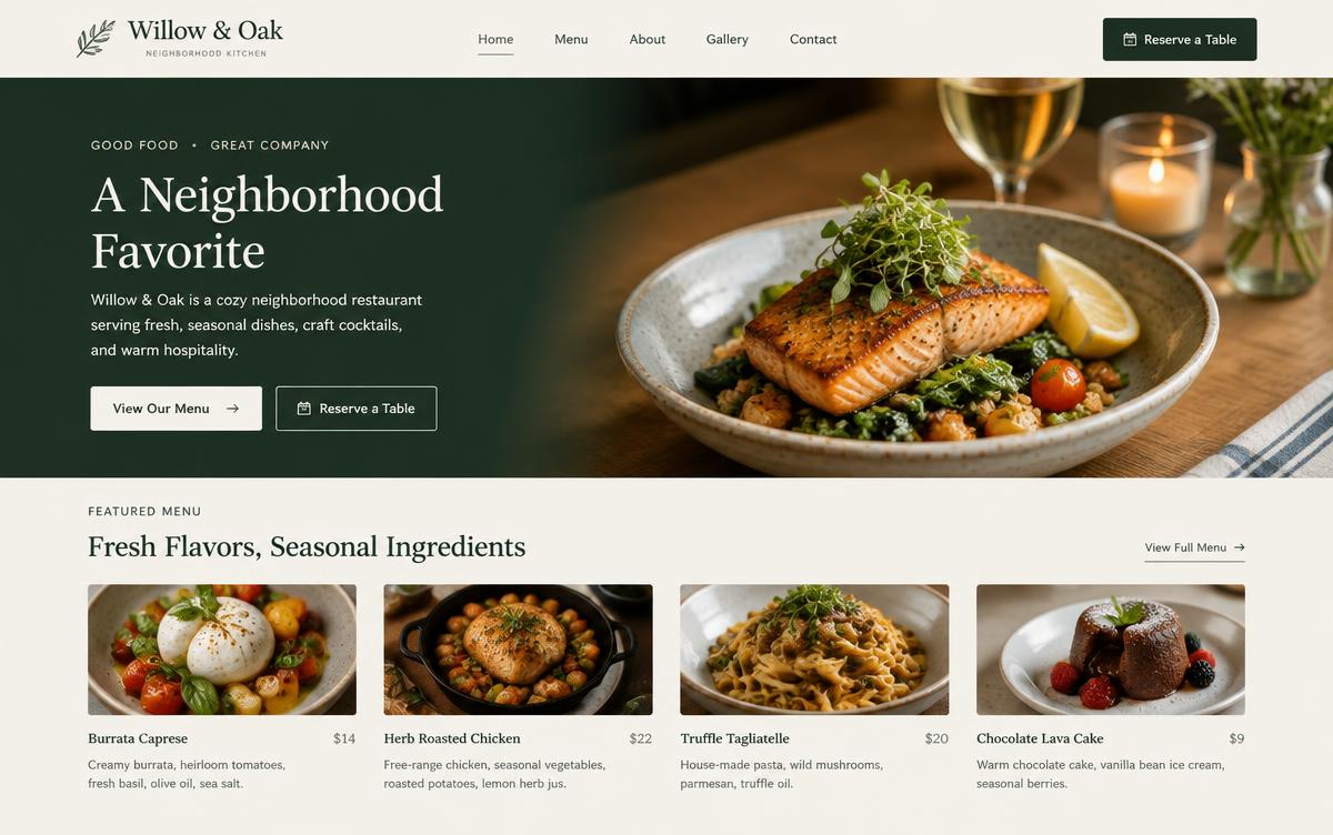 Concept design: Neighborhood restaurant site